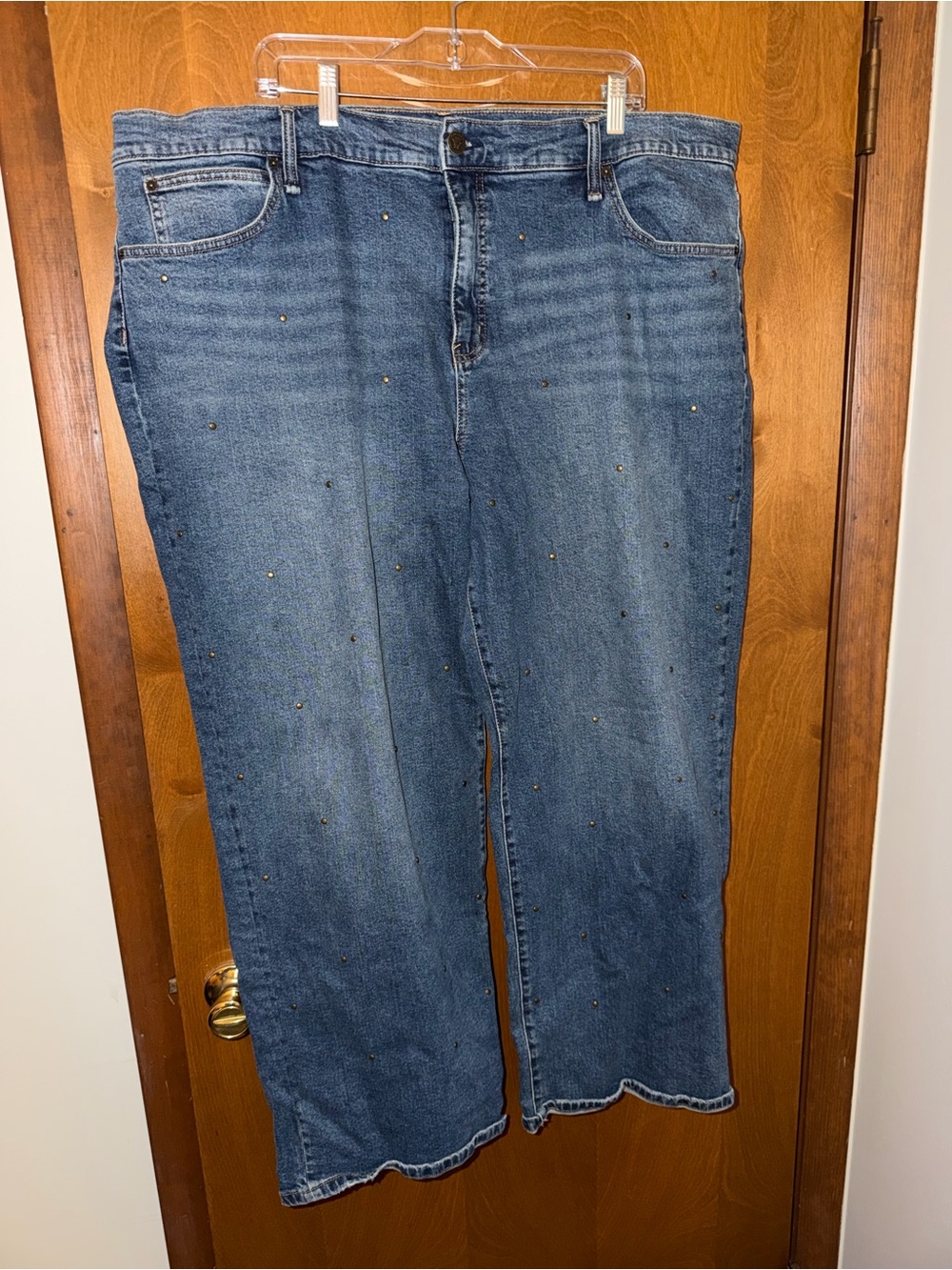 Jessica Simpson Medium Blue Straight-Leg Jeans with Gold Studs